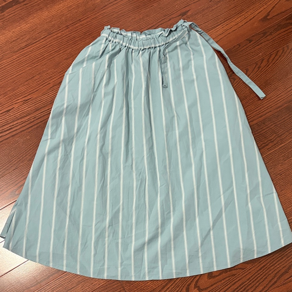 Wilfred Light Blue Striped A-Line Skirt